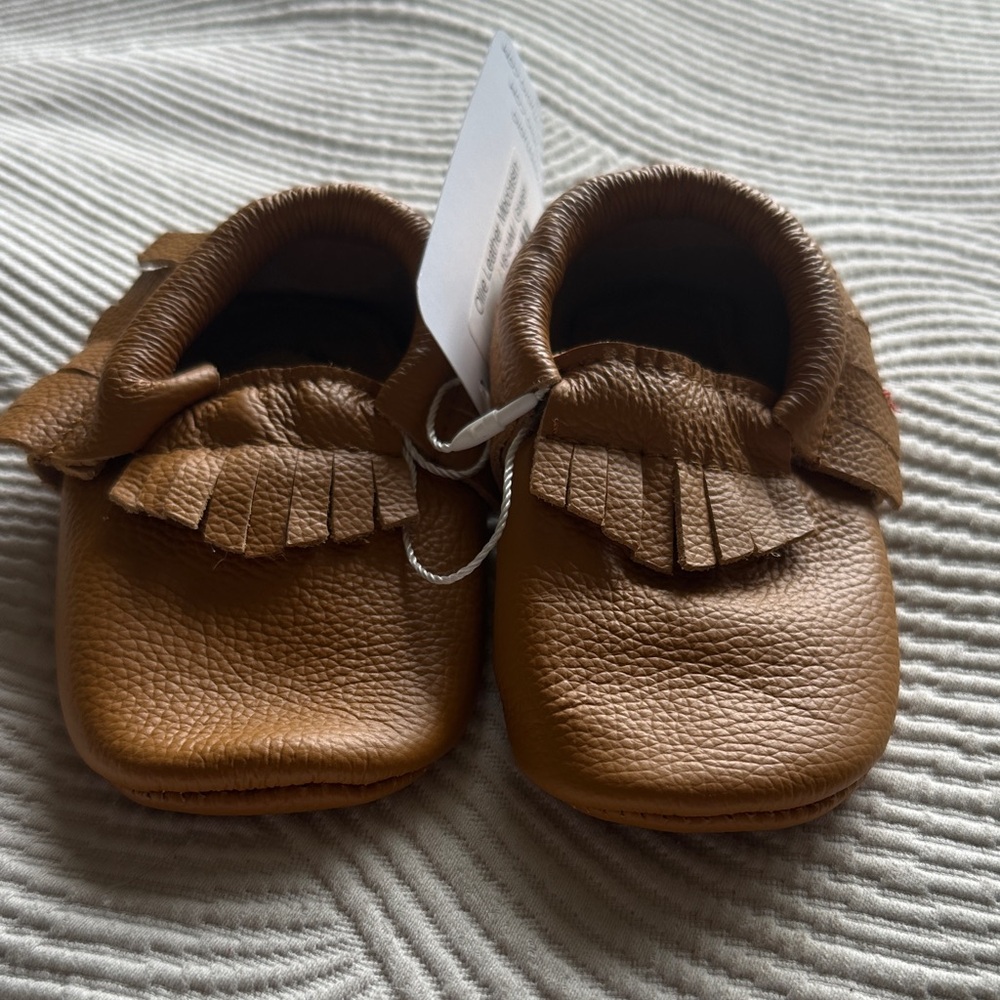 Bonton Tan Kids Moccasins
